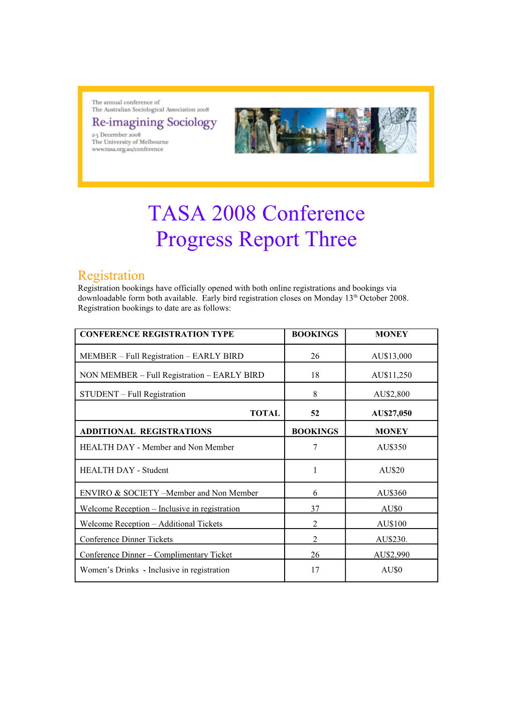 TASA 2008 Conference