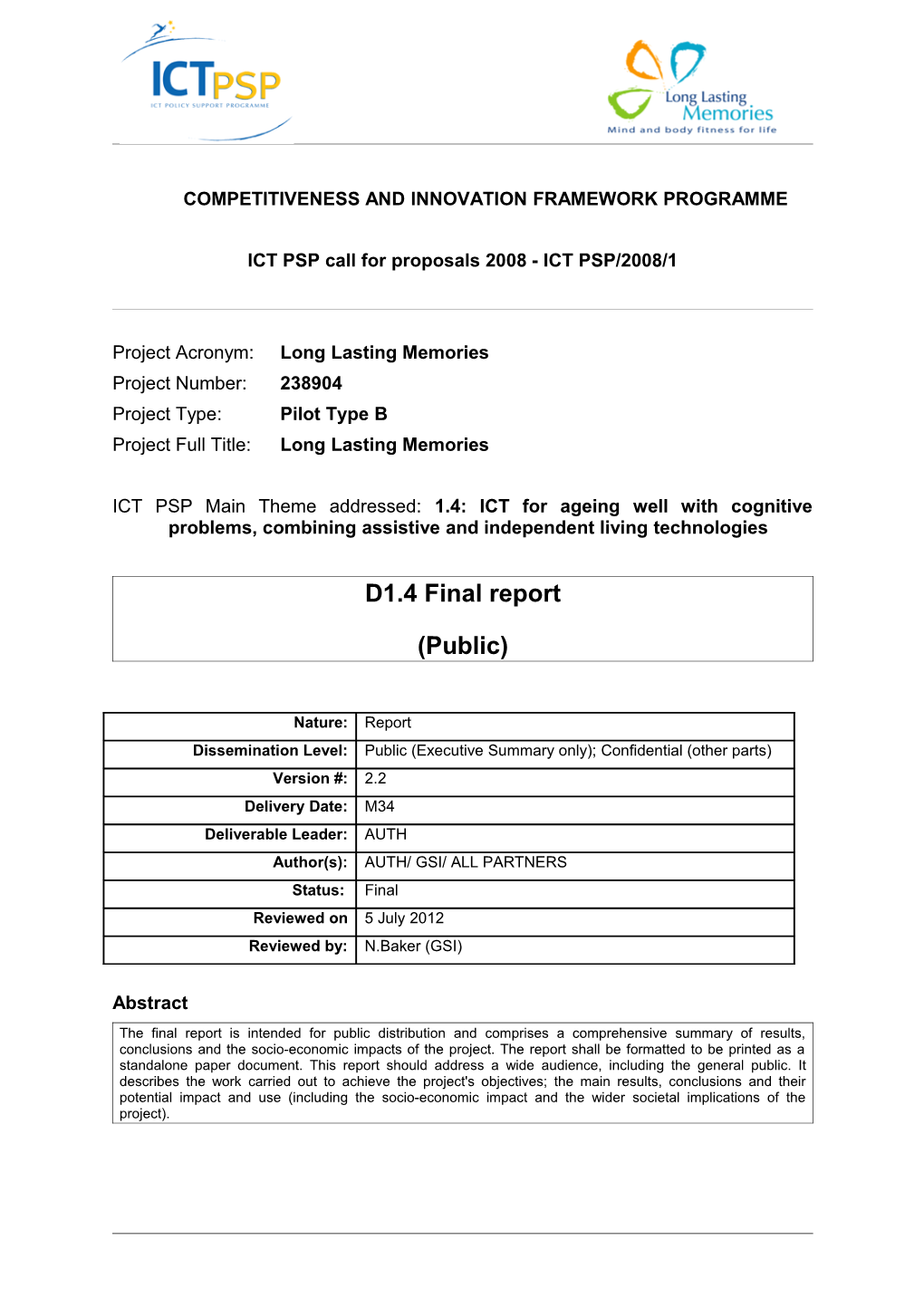 LLM: Document Template for Deliverables