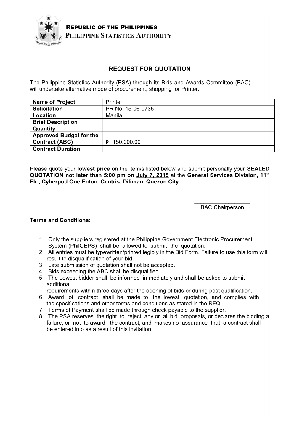 Request for Quotation s32