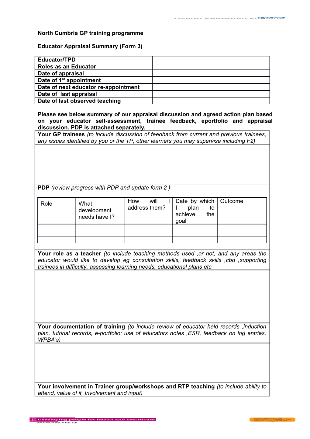 North Cumbria GP Training Programme