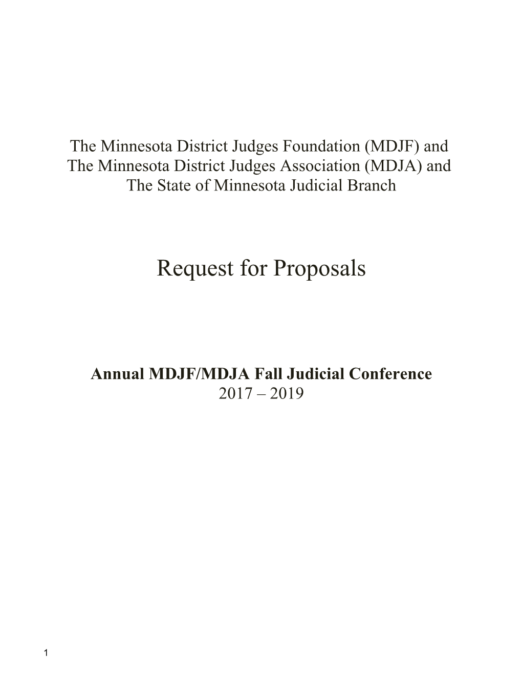 The Minnesota District Judges Foundation (MDJF) And