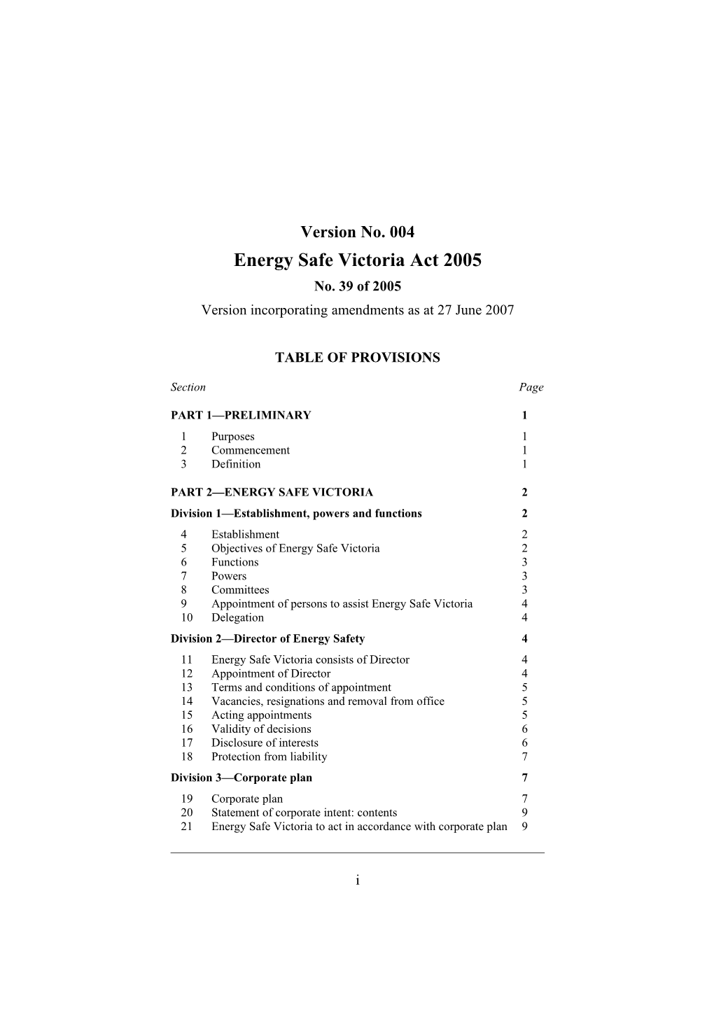 Energy Safe Victoria Act 2005