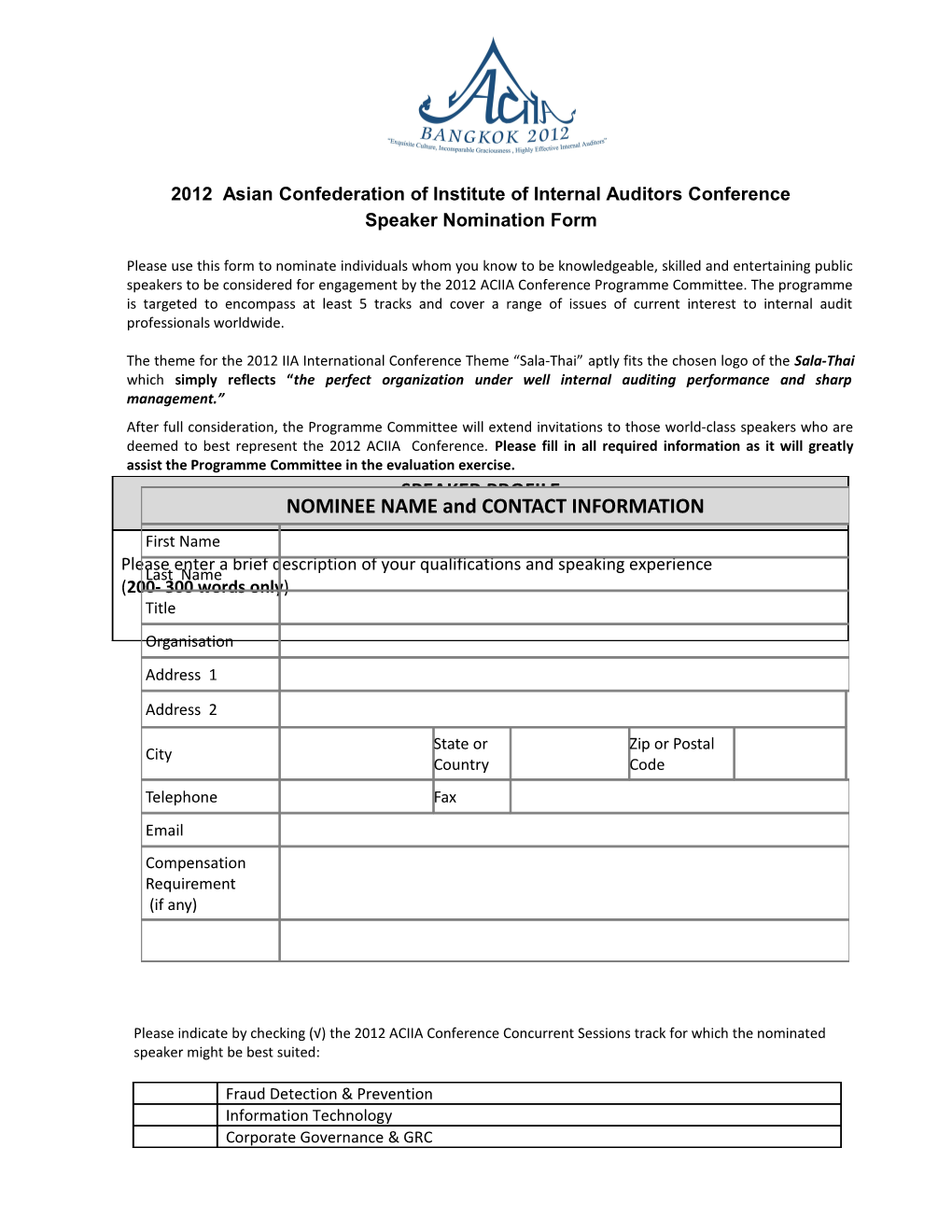 2012 Asian Confederation of Institute of Internal Auditors Conference