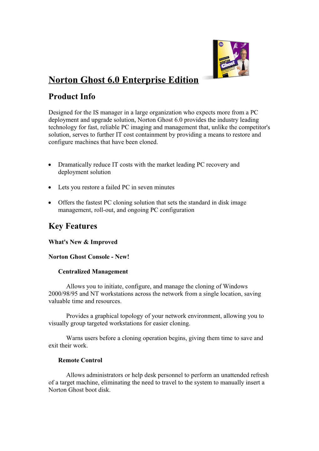 Norton Ghost 6.0 Enterprise Edition