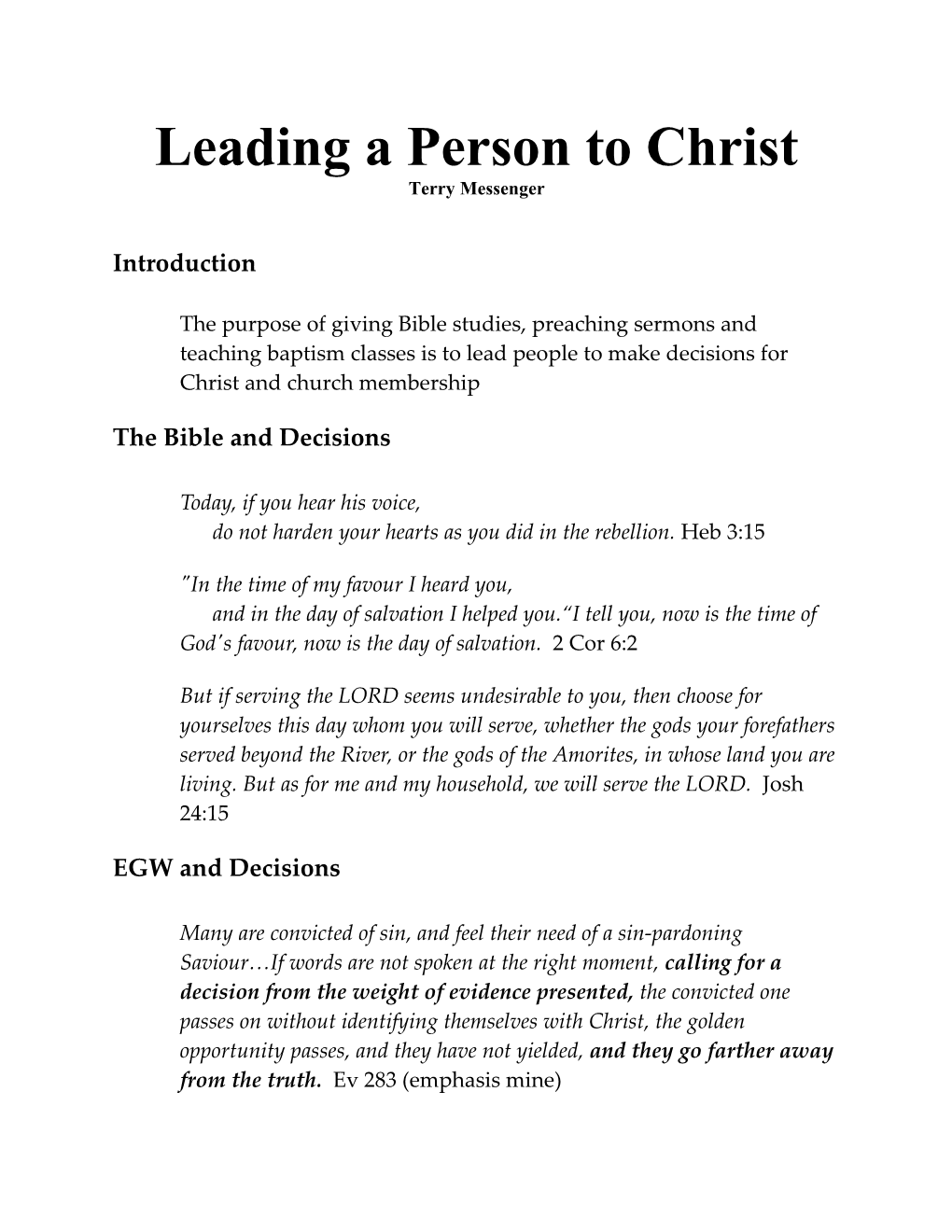 Leading a Person to Christ