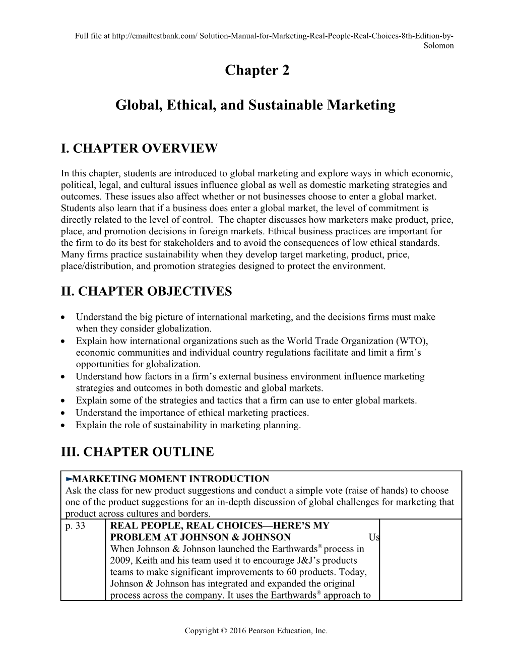 Global, Ethical, and Sustainable Marketing