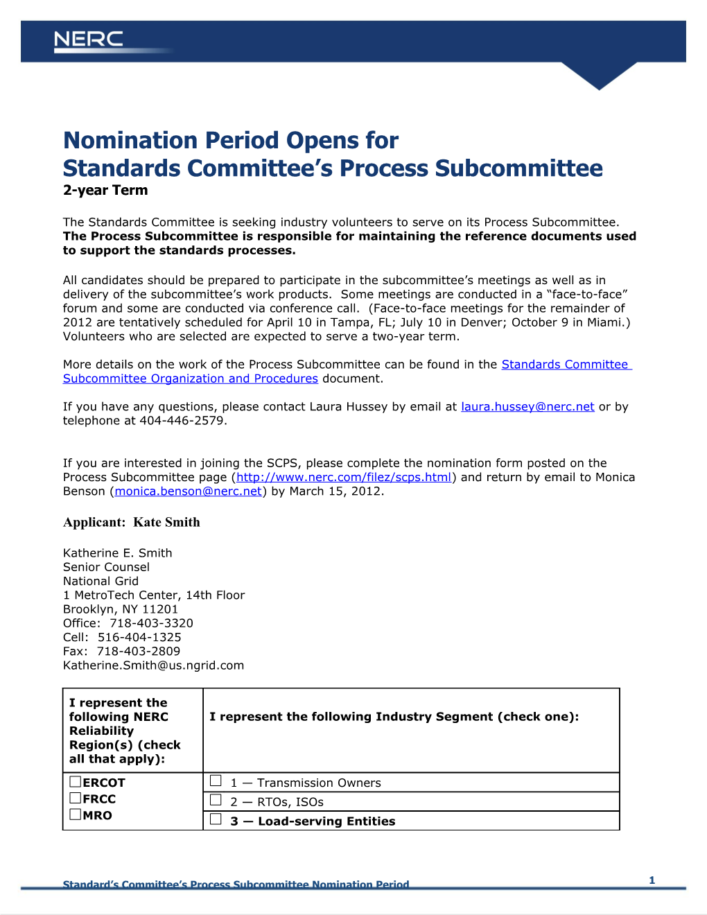 Nomination Period Opens For