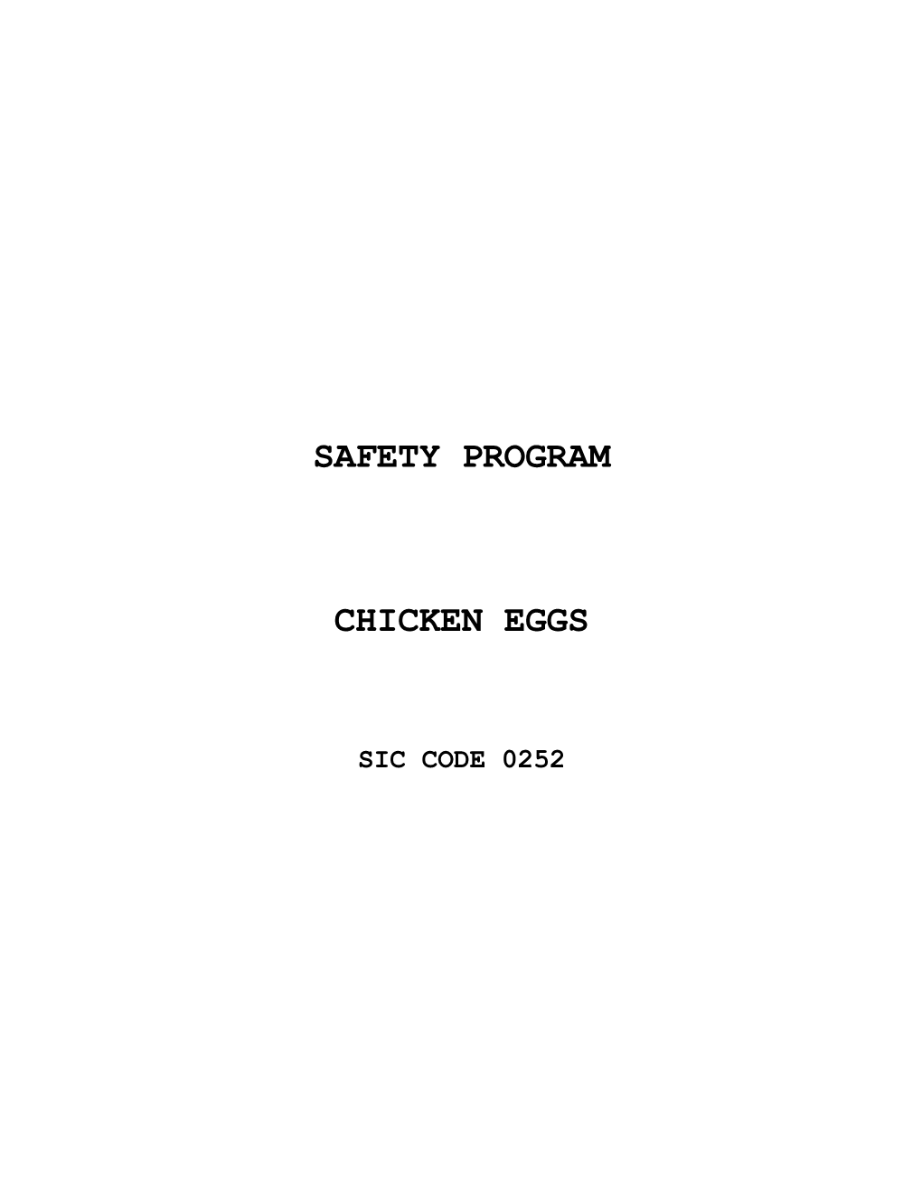 Chicken Eggs Safety Program