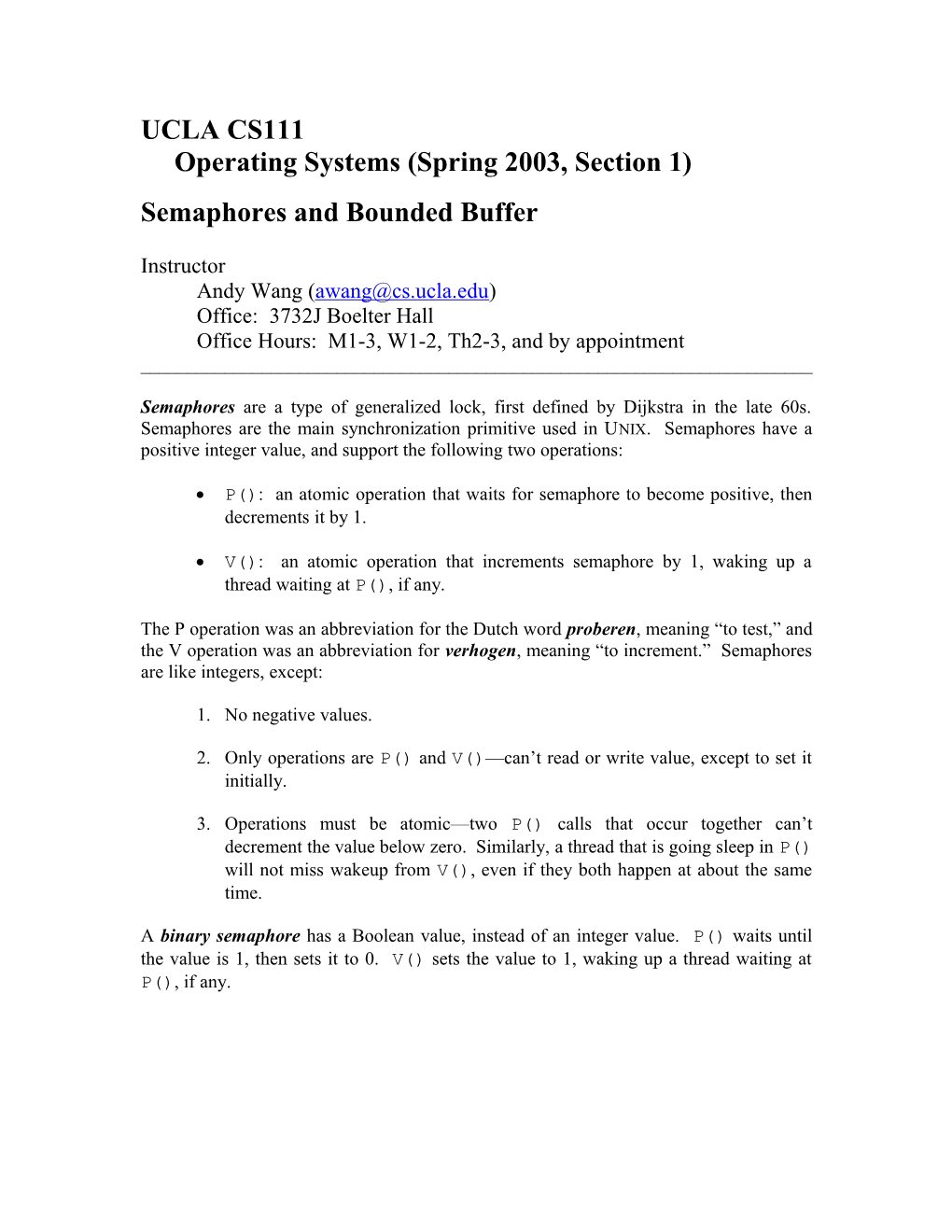 CS111 Operating System Principles s5
