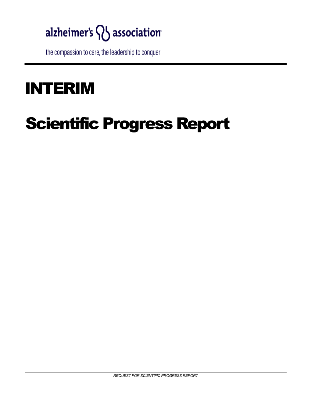 Scientific Progress Report