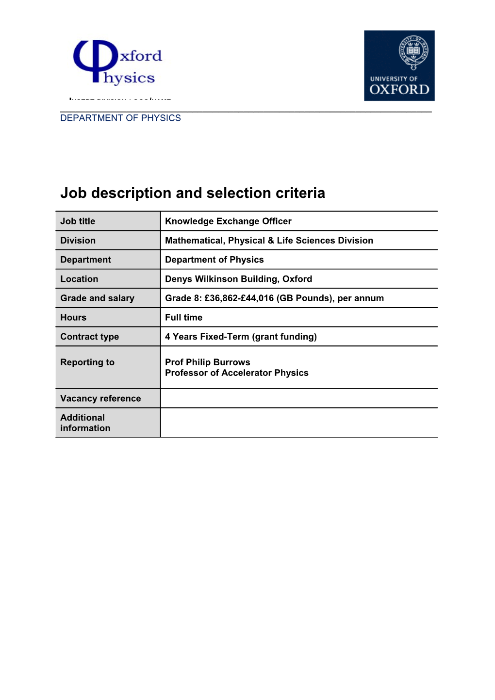 Job Description and Person Specificationselection Criteria s16