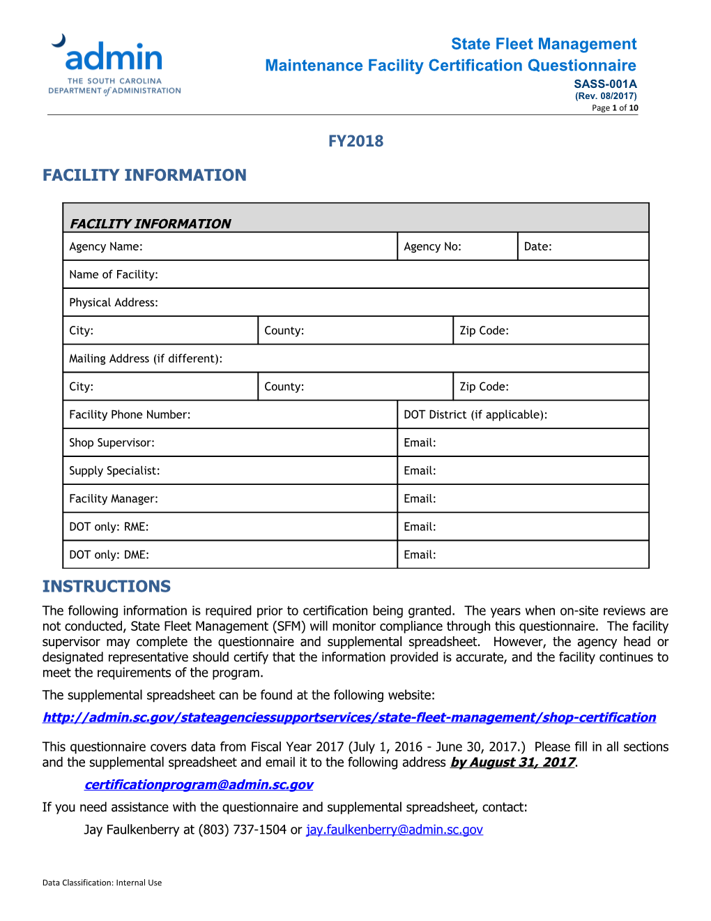 Facility Information s3