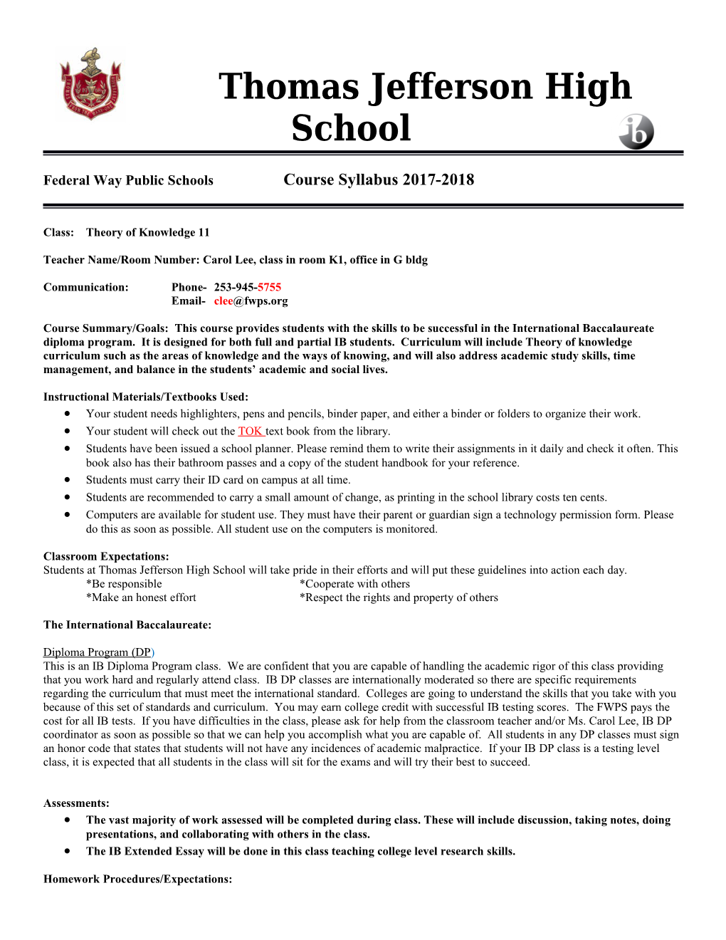 Federal Way Public Schools Course Syllabus 2017-2018 s1