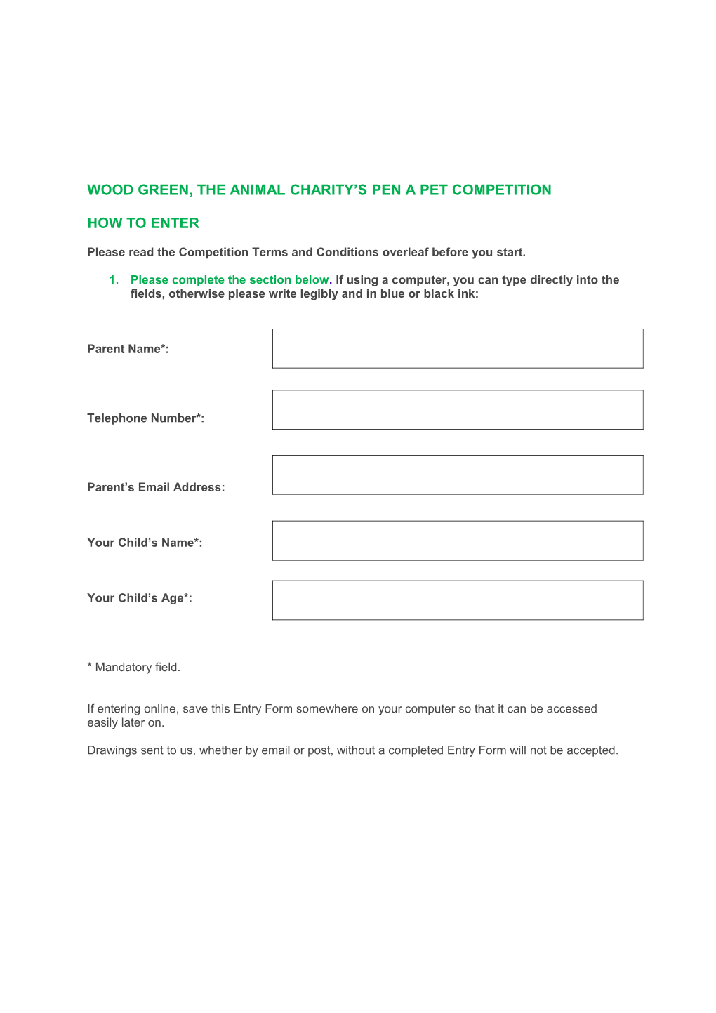 Wood Green, the Animal Charity S Pen a Pet Competition