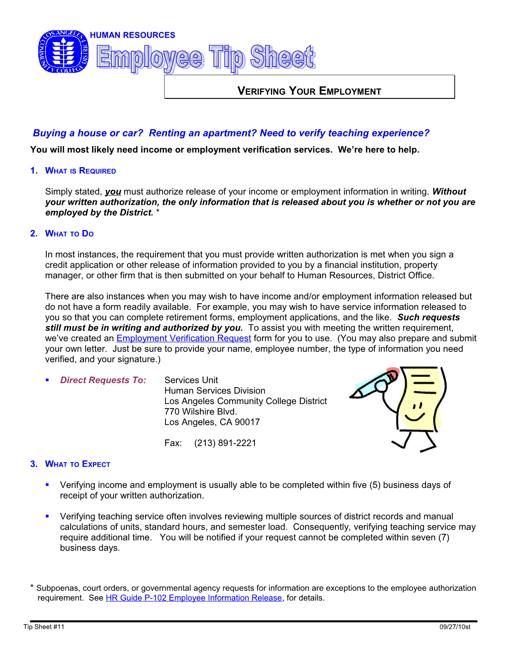 Verifying Your Employment