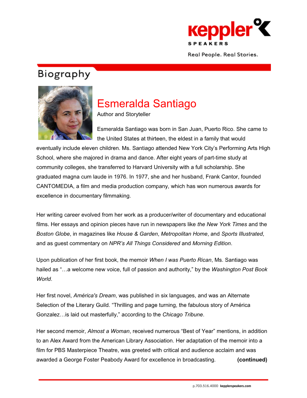 Esmeralda Santiago Author and Storyteller