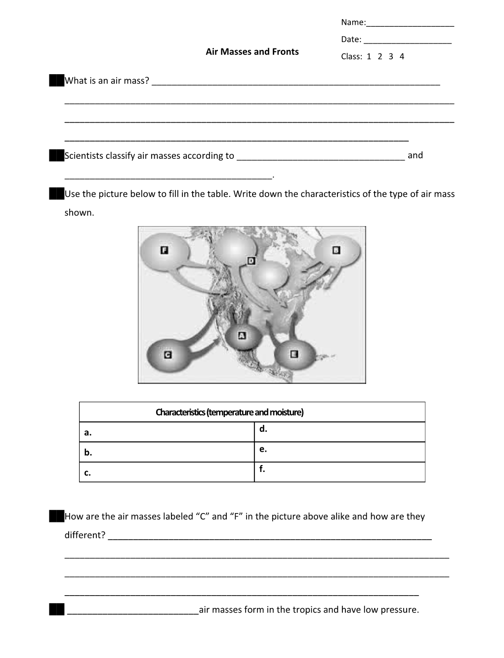 Weather and Climate Worksheets