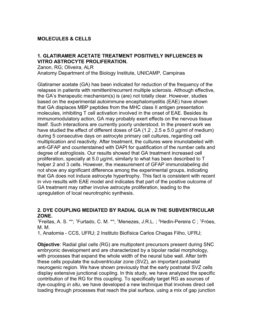 1. Glatiramer Acetate Treatment Positively Influences in Vitro Astrocyte Proliferation