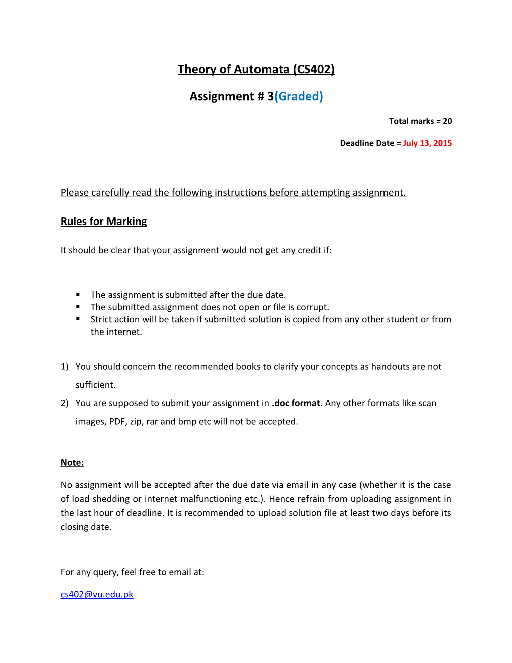 Theory of Automata (CS402)