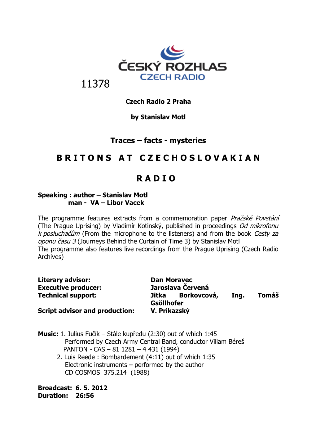 Czech Radio 2 – Praha Broadcast : 6