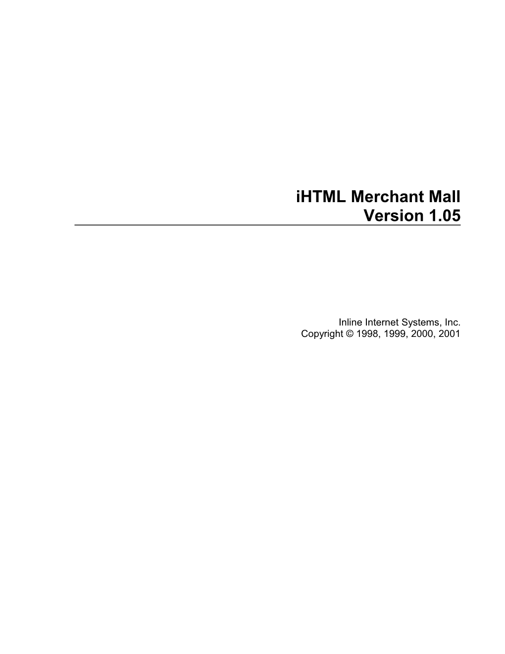 Ihtml Merchant Mall Version 1.05