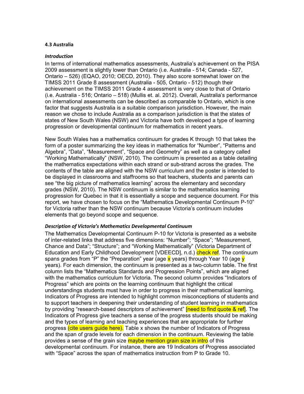 Description of Victoria S Mathematics Developmental Continuum