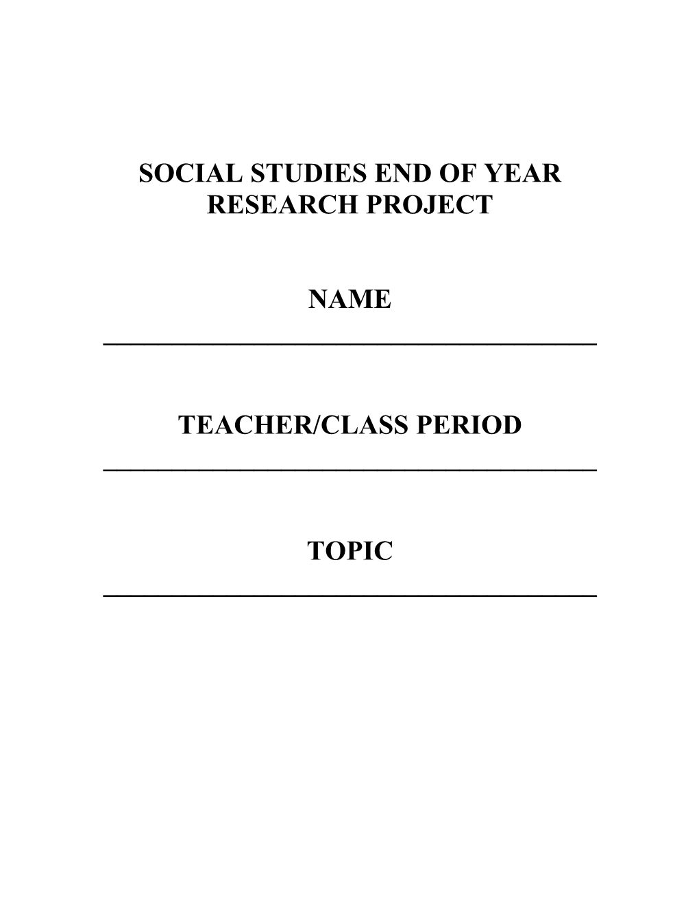 8Th Grade Social Studies Research Paper Grading Rubric