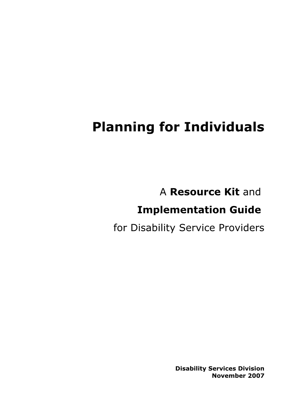 Planning Resource Kit