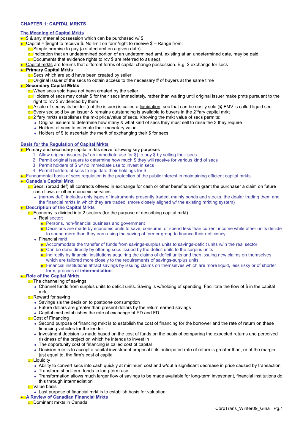 Chapter 1: Capital Markets