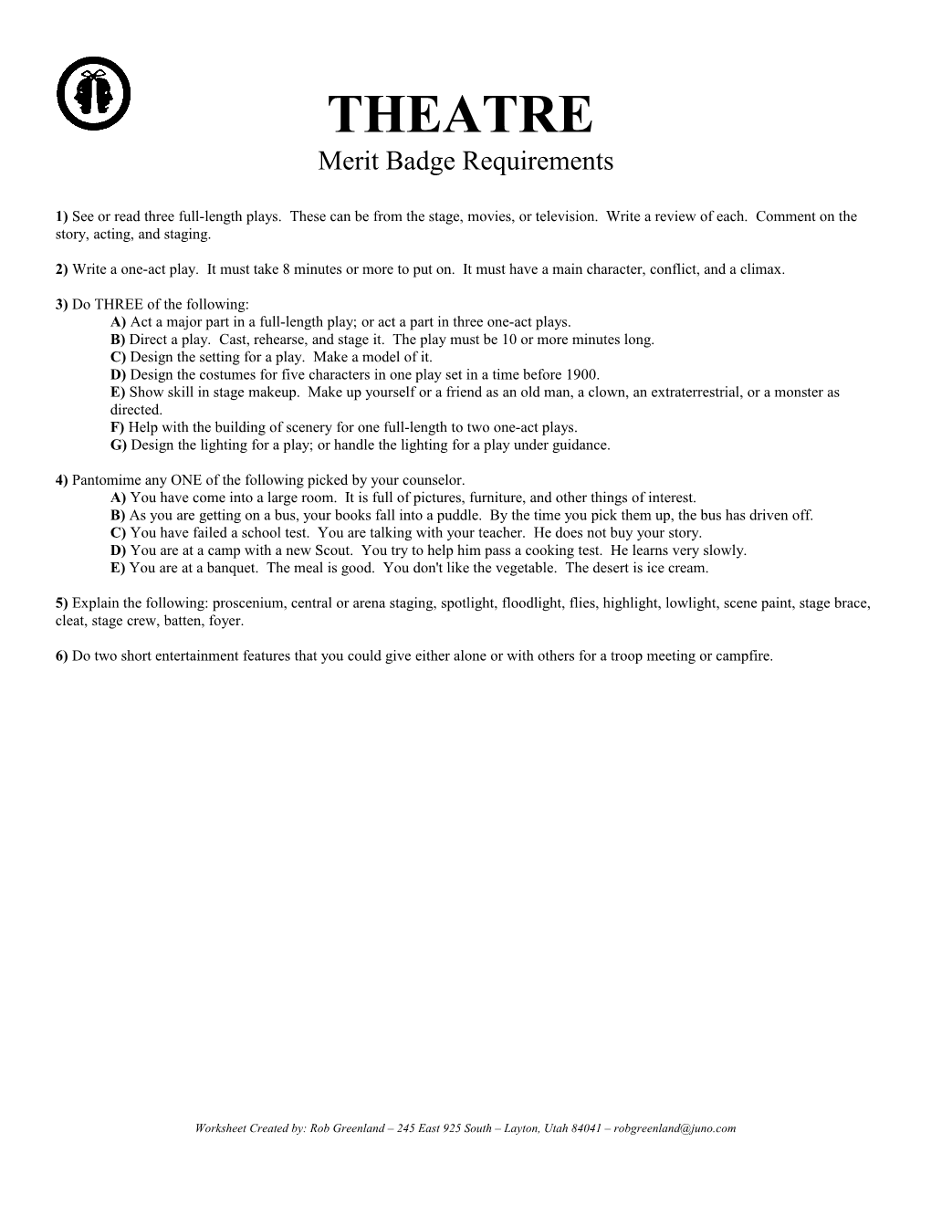 Merit Badge Requirements