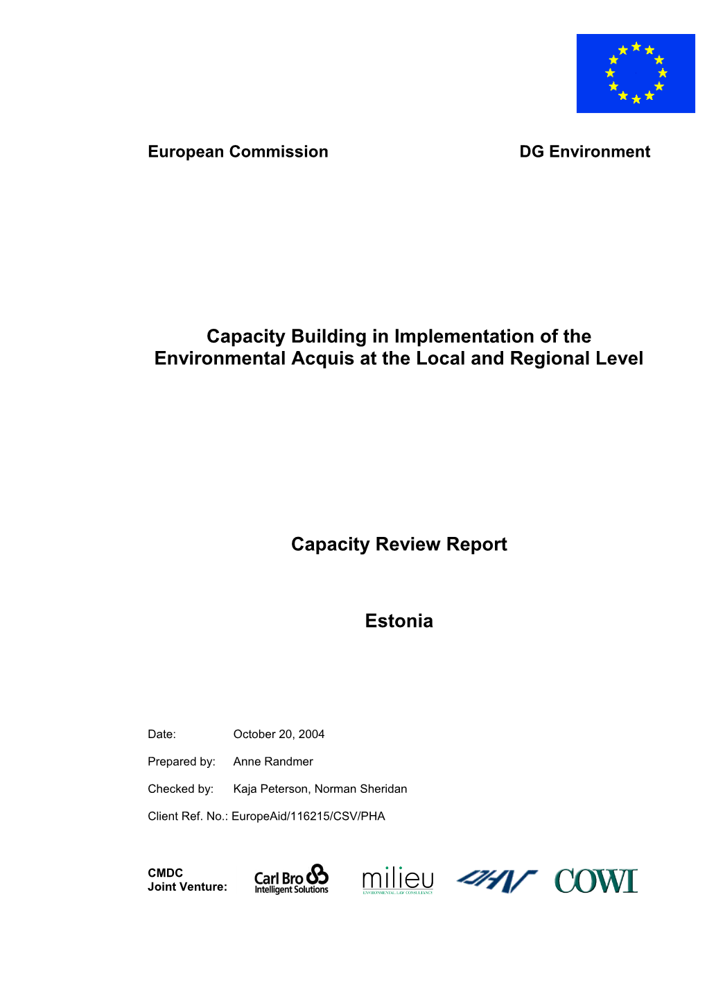 Capacity Building in Implementation of the Environmental Acquis at the Local and Regional