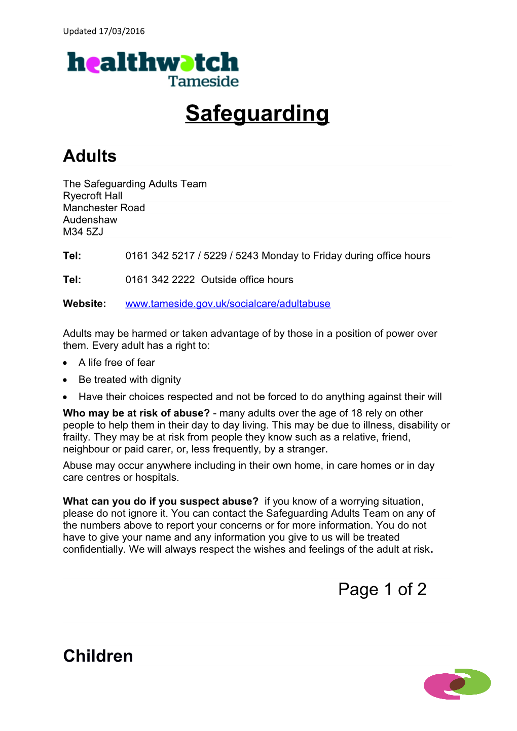 The Safeguarding Adults Team