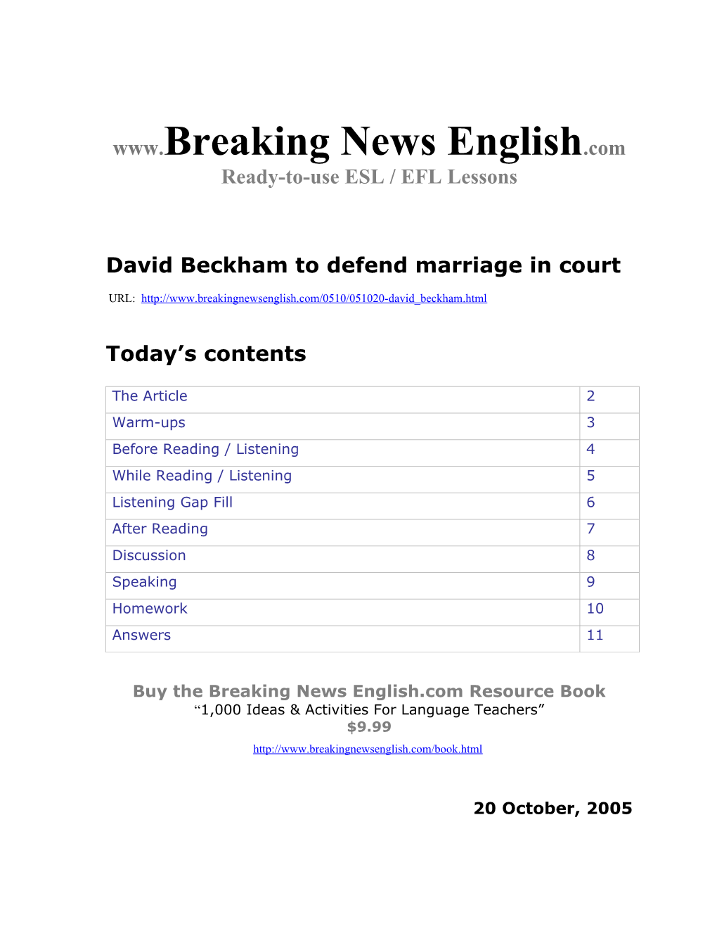 David Beckham to Defend Marriage in Court