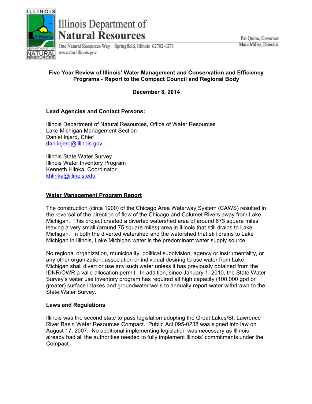 Water Management Program Review