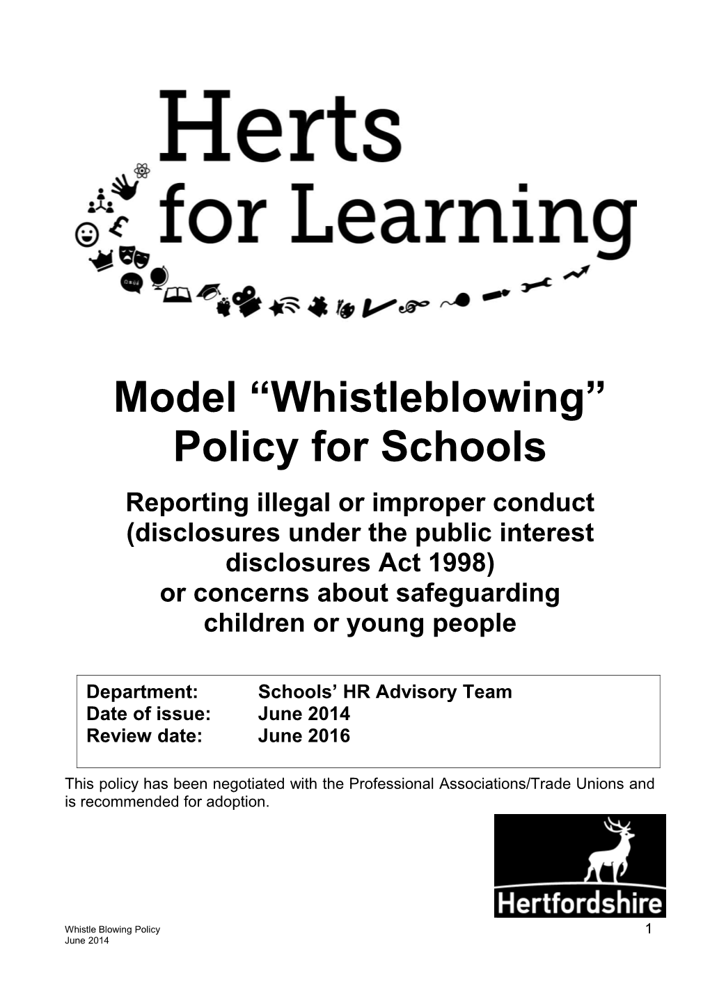 CSF0027 Model Whistleblowing Policy