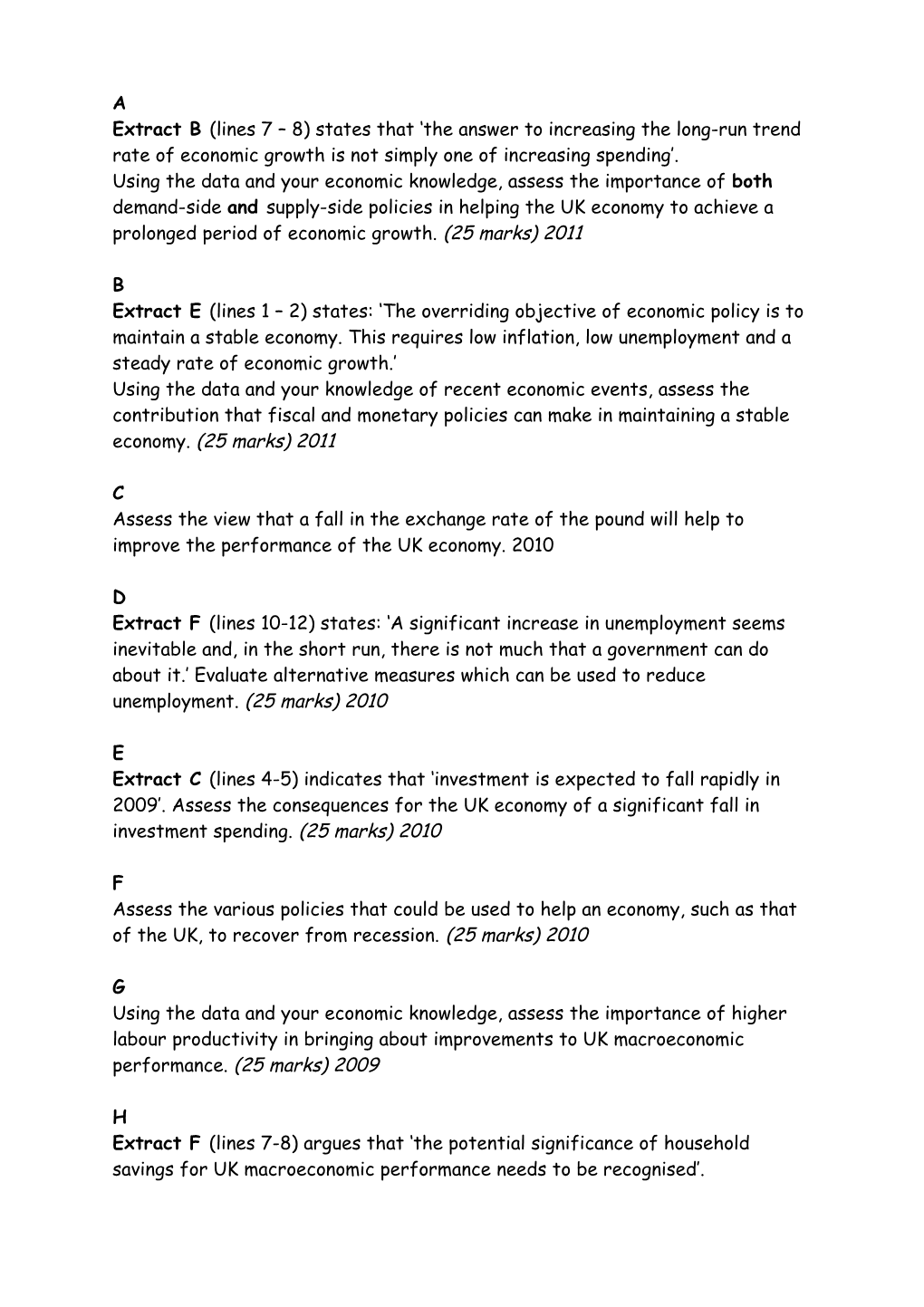 Extract B (Lines 7 8) States That the Answer to Increasing the Long-Run Trend Rate of Economic