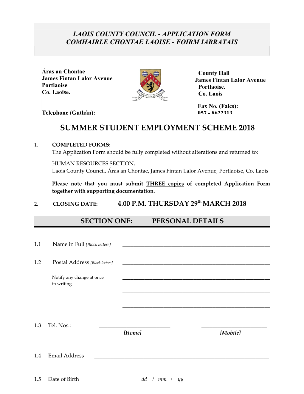 Laoiscountycouncil-Applicationform