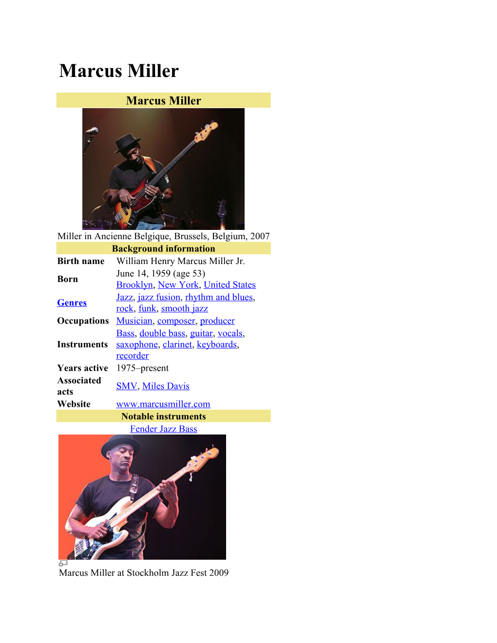 Marcus Miller at Stockholm Jazz Fest 2009