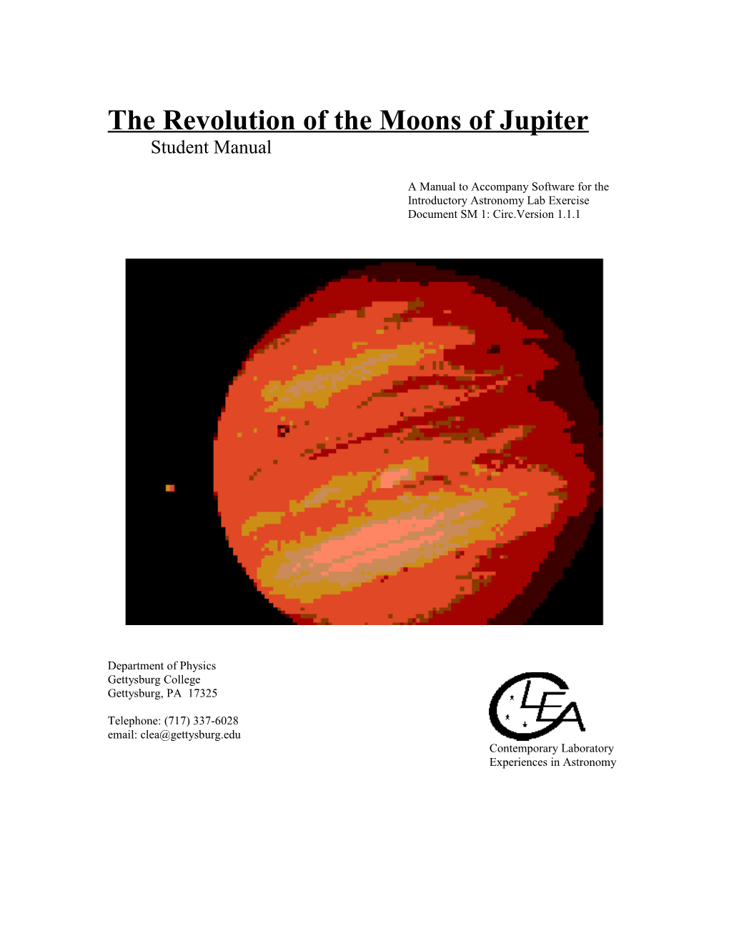 The Revolution of the Moons of Jupiter s1