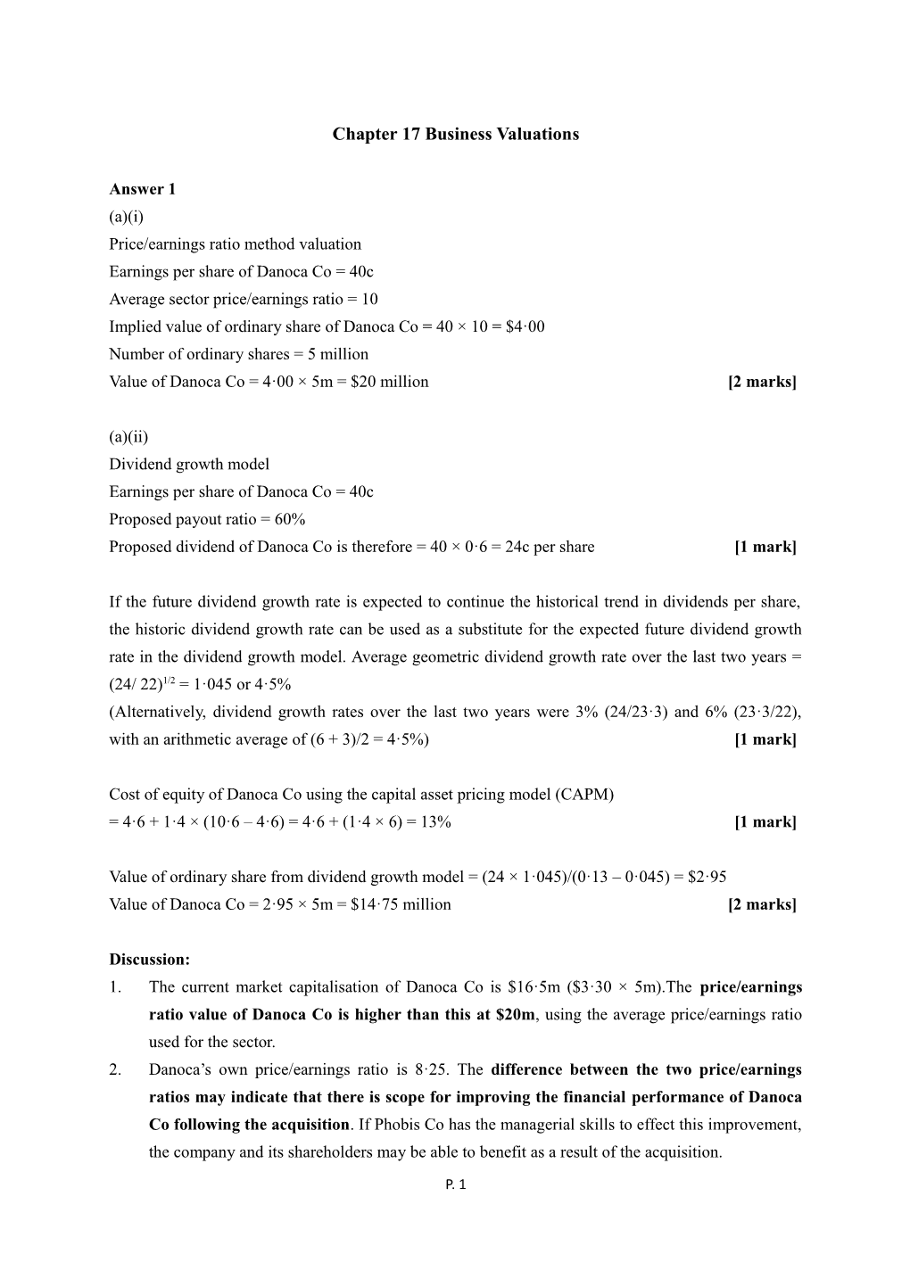 Chapter 20 Business Valuation