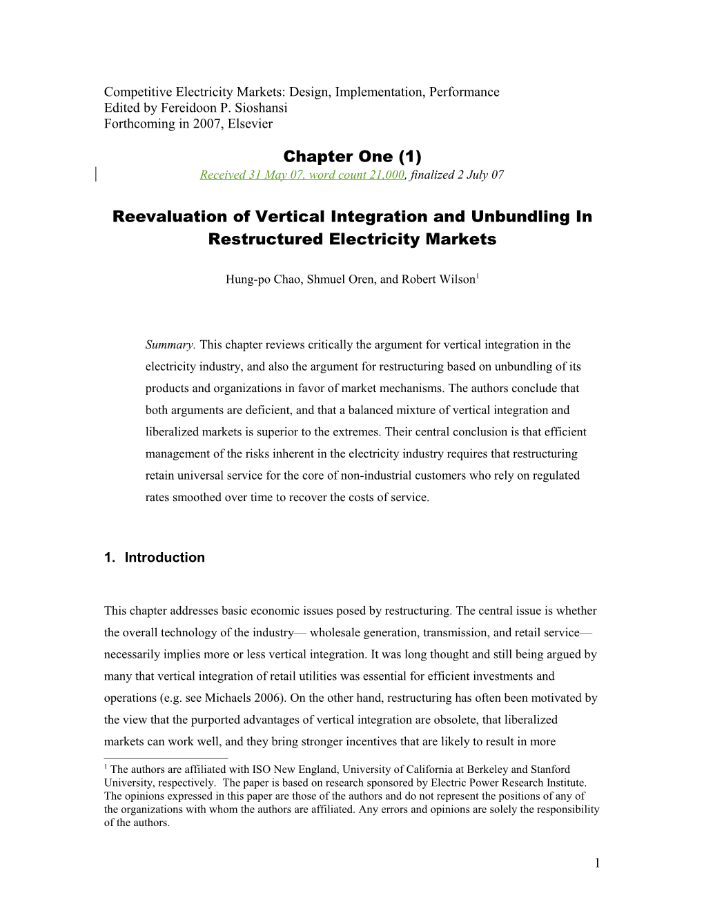 Competitive Electricity Markets: Design, Implementation, Performance