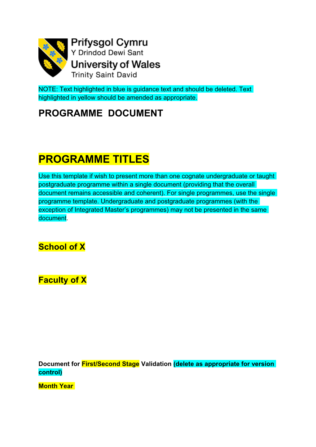 Programme Document