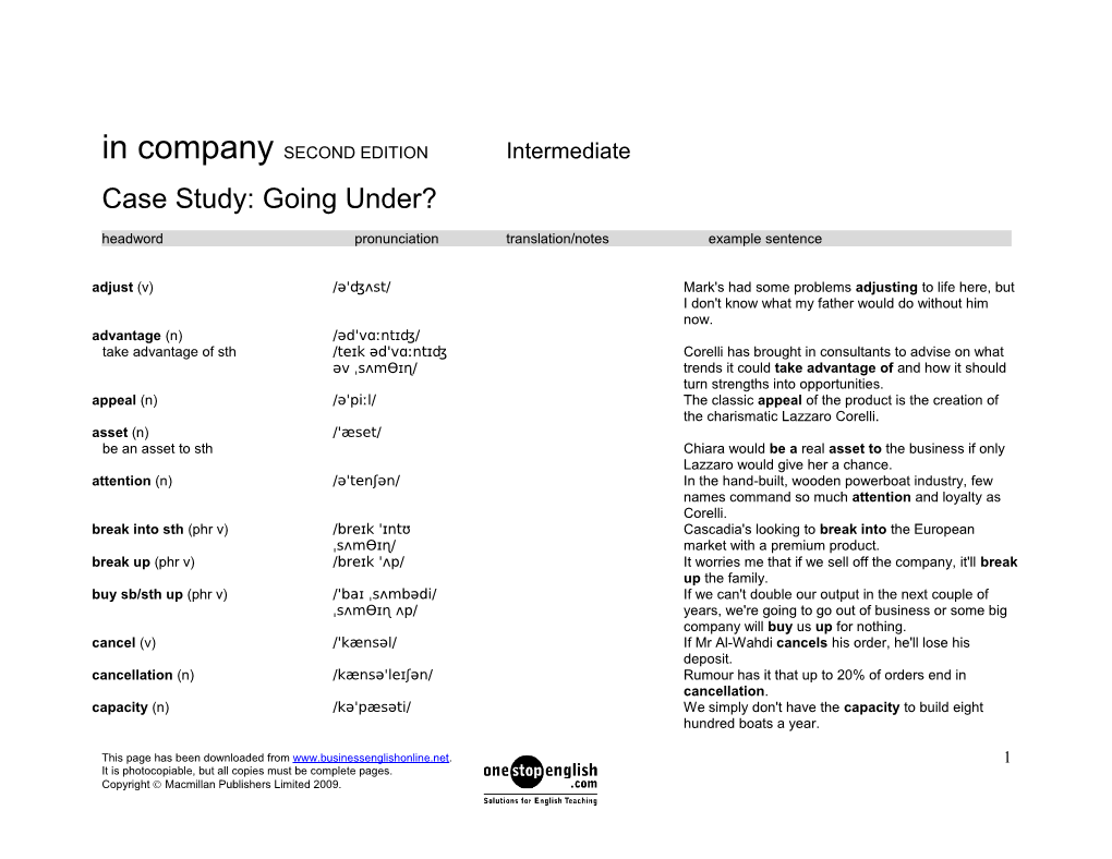 In Company SECOND EDITION Intermediate