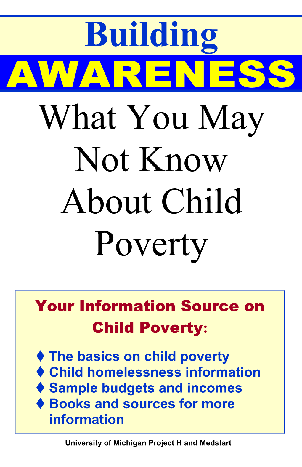 What You May Not Know About Child Poverty