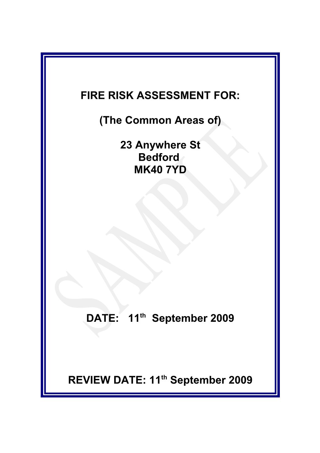 Example of Risk Assessment for Rented Property