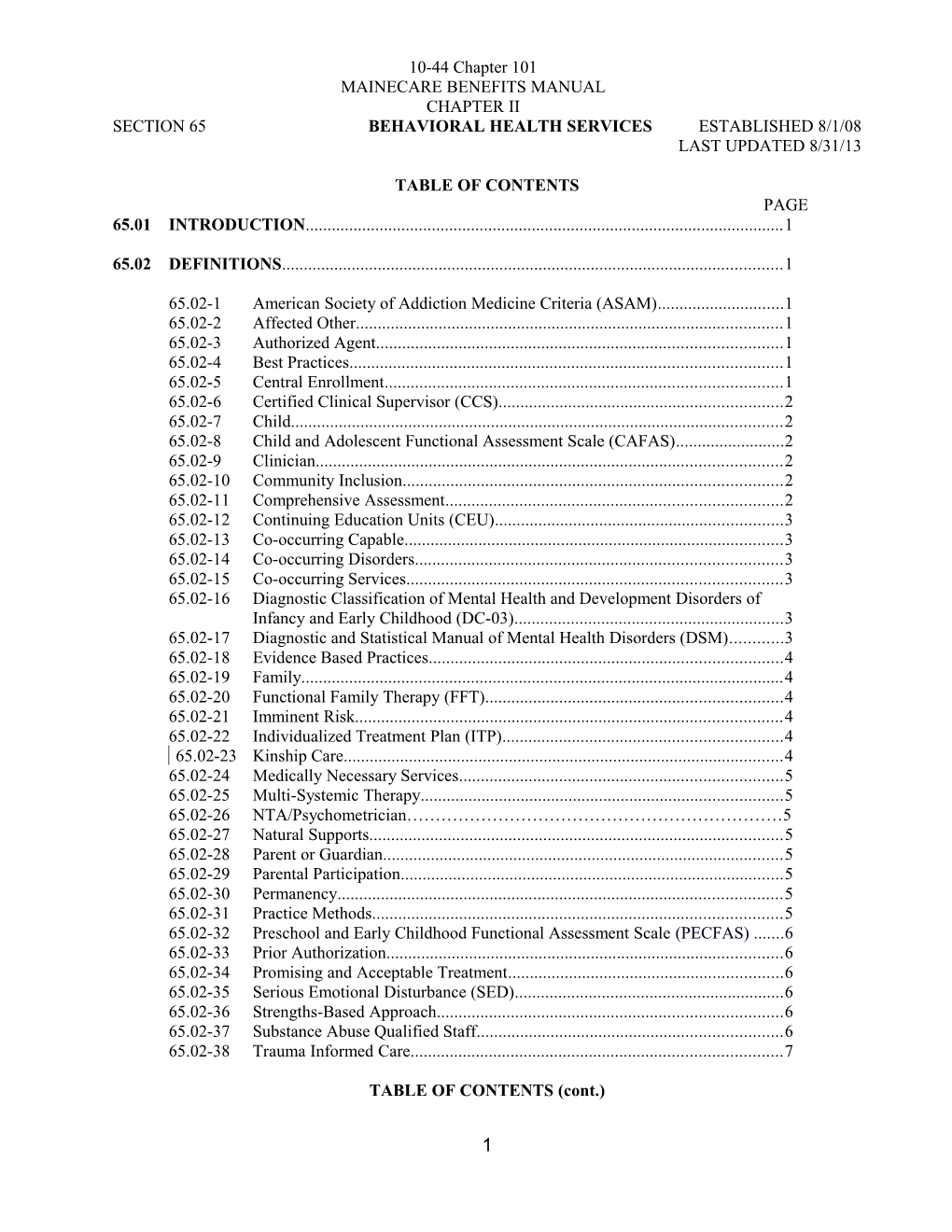 Mainecare Benefits Manual