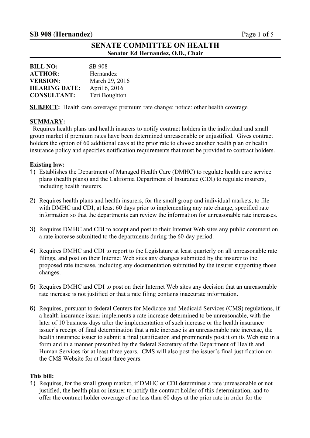 SB 908 (Hernandez) Page 3 of 3