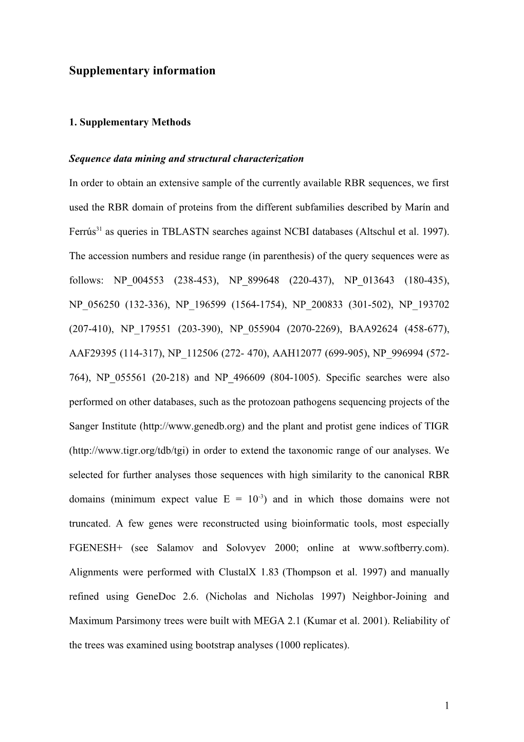 Sequence Data Mining and Structural Characterization