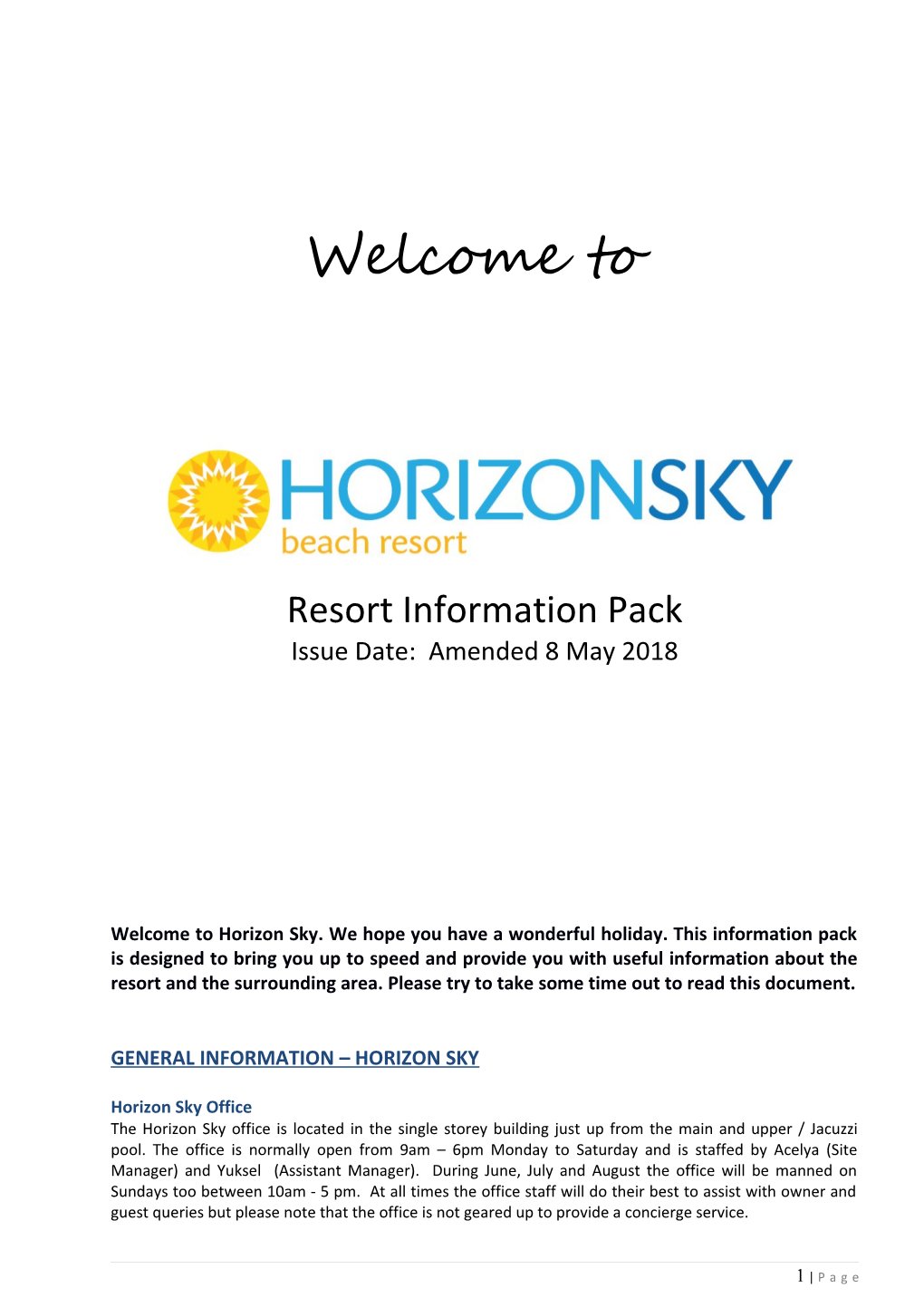 General Information Horizon Sky