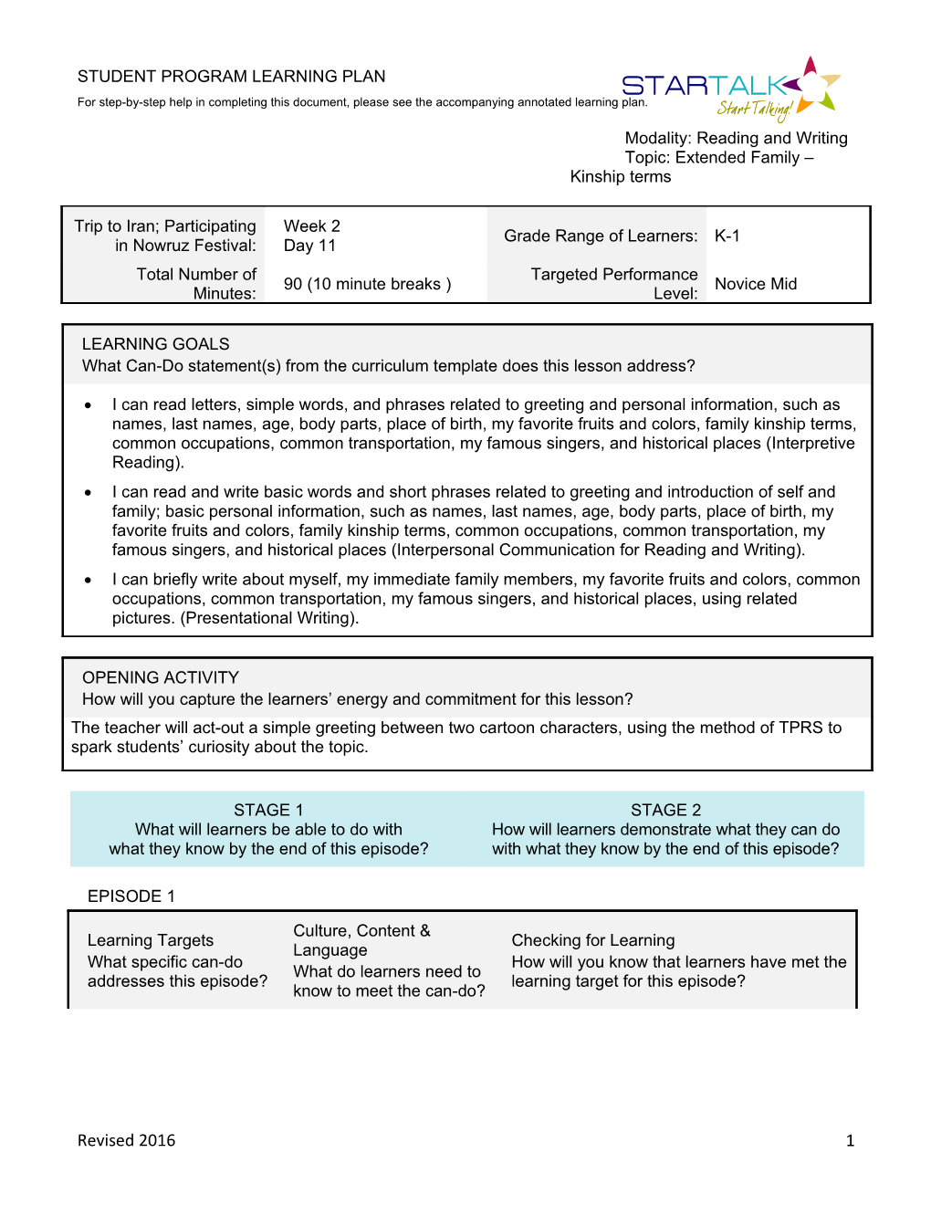 Modality: Reading and Writing s2